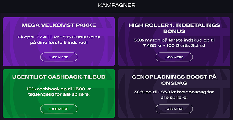 Bonusser på den officielle hjemmeside GlitchSpin casino